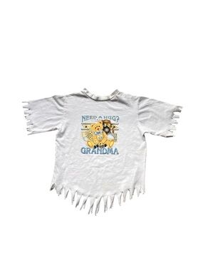 Vintage Fruit of The Loom Youth 10/12 Fringe Tee Need a Hug Call Grandma